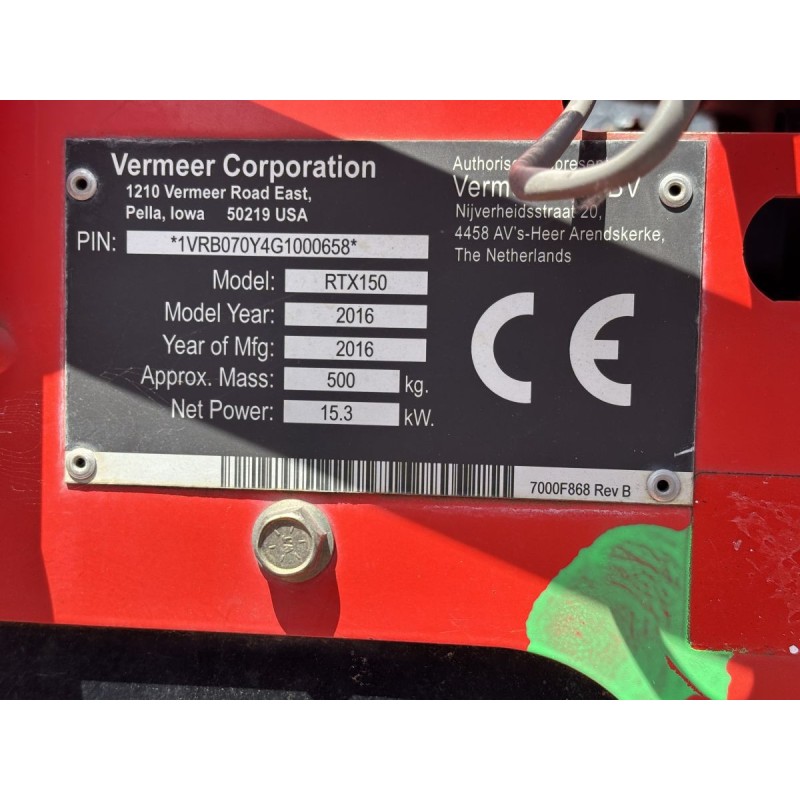 Trancheuse à chenilles VERMEER RTX150                                                                  France compact
