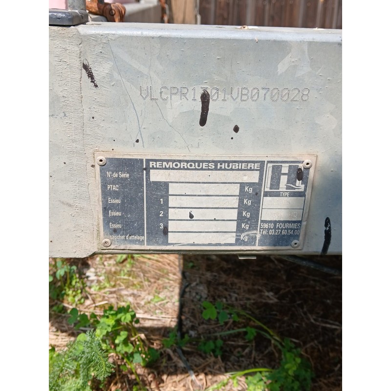 Remorque porte rouleau Hubiere PR 1301 VB