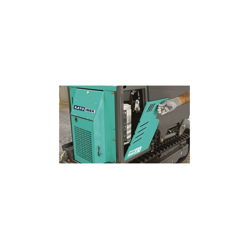 Mini-transporteur hydrostatique CARRY 110C sur chenilles caoutchouc avec benne et pelle chargeuse
