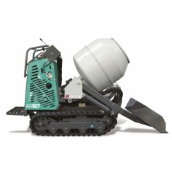 Mini Dumper CARRY 110BC sur chenilles caoutchouc avec bétonnière et pelle