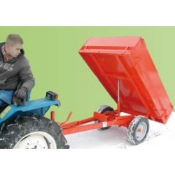 Remorque bennage arrière pour micro tracteur