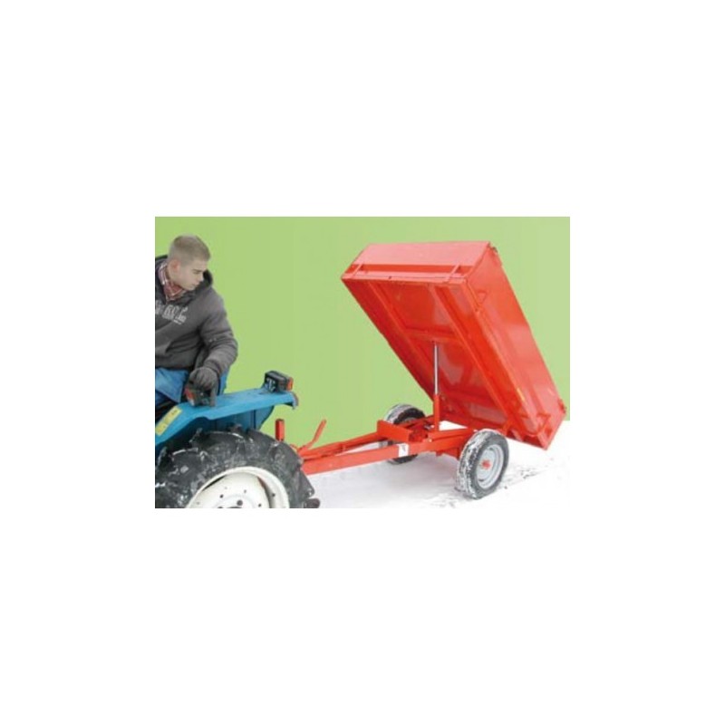 Remorque bennage arrière pour micro tracteur