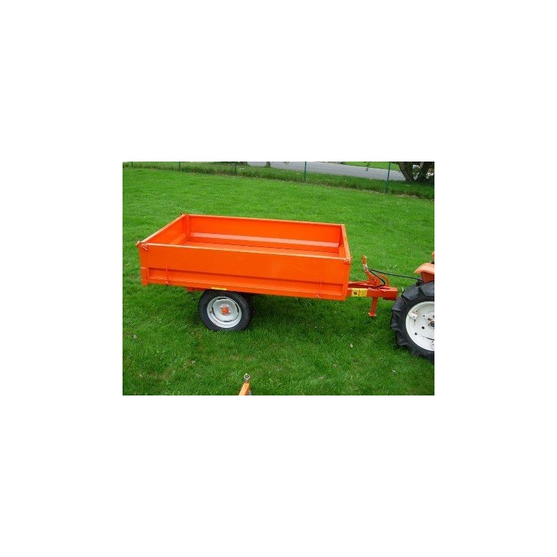 Remorque bennage arrière pour micro tracteur