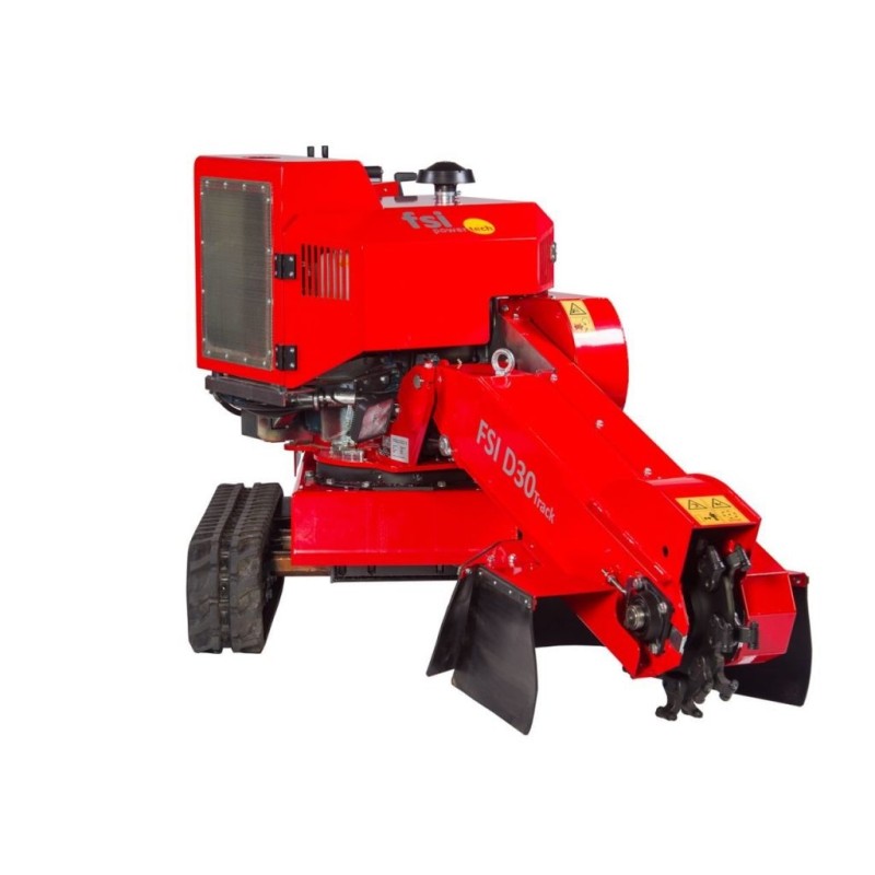 Rogneuse de souches FSI D30 sur chenilles Option radio commande