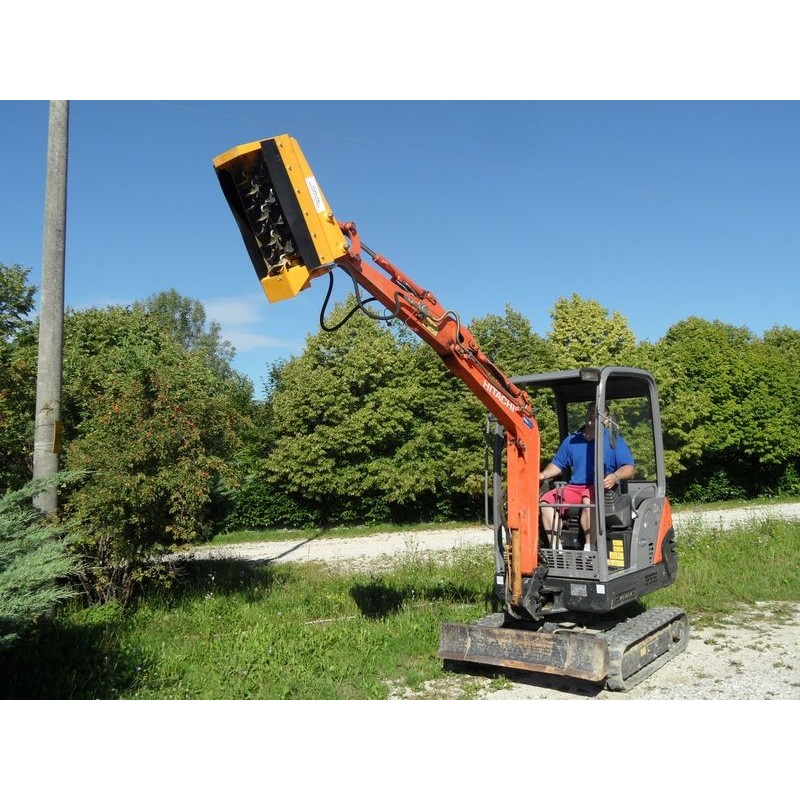 Débrousailleuse bi-directionelle, pour mini pelles