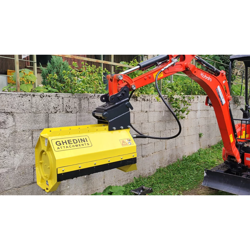 Tête de broyage GHEDINI DA 56 640mm pour pelle 1T - 3T (en version couteaux ou marteaux)