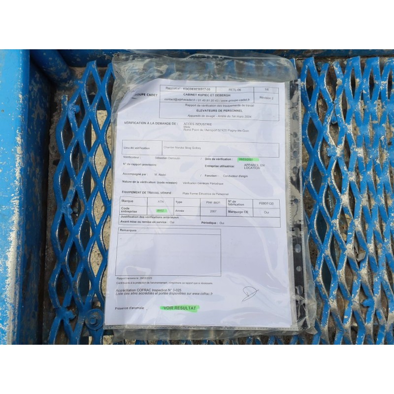 Nacelle ATN Piaf 880R- 2007 8m | France Compact