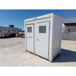 Bungalow sanitaire Containex 1 WC 1 douche - Vue extérieure de face