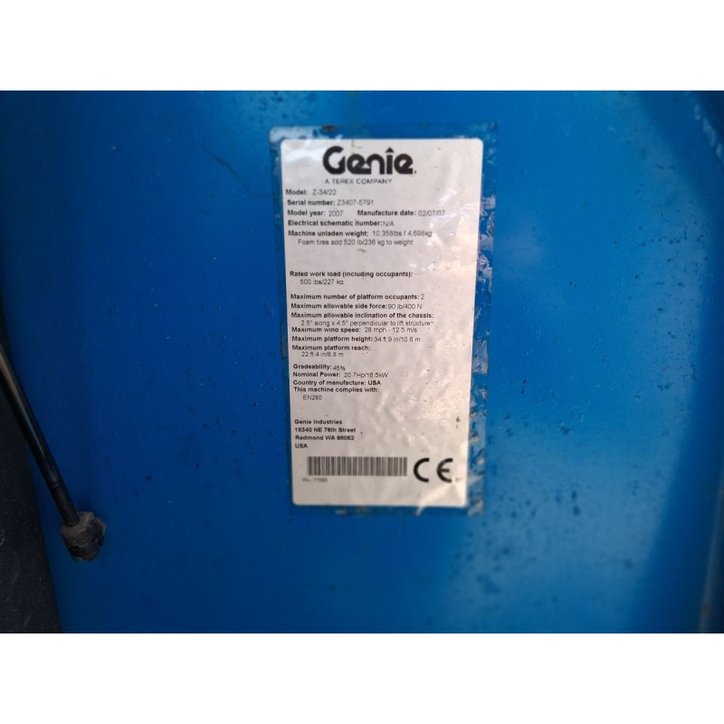 Nacelle Diesel 12.5m - GENIE Z34/22N | France Compact