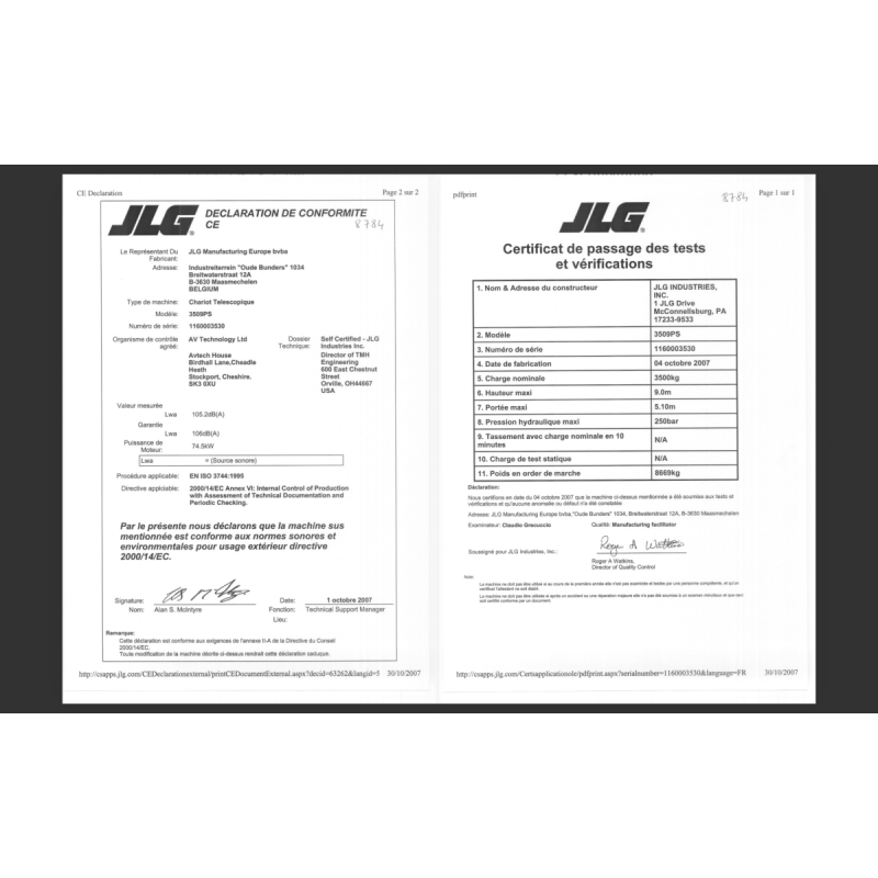 Télescopique JLG 3509PS 2007 | France Compact