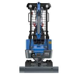 La mini-pelle Rippa R10 configurée avec châssis rétracté à 900 mm pour franchir les passages étroits