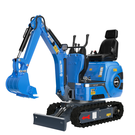 La mini-pelle Rippa R06 équipée de son moteur Kubota Z482 en intervention d'excavation