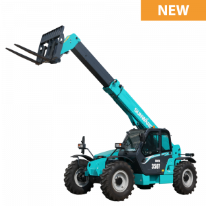 Le Sunward SWTH 3507 est un chariot télescopique tout-terrain compact et puissant, doté d’une capacité de levage de 3 500 kg